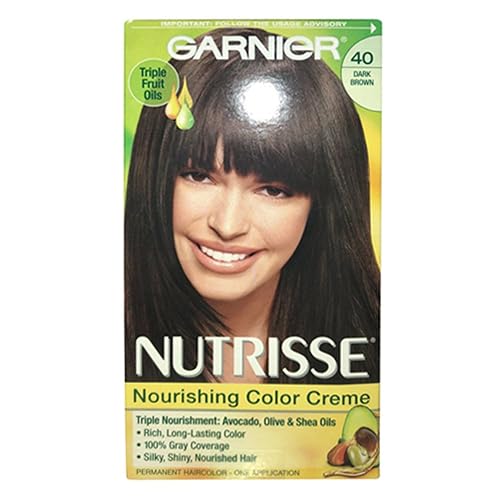 Garnier Nutrisse Haircolor Creme, Dark Brown [40] 1 ea (Pack of 5) Beauty & Personal Care NUTRISSE