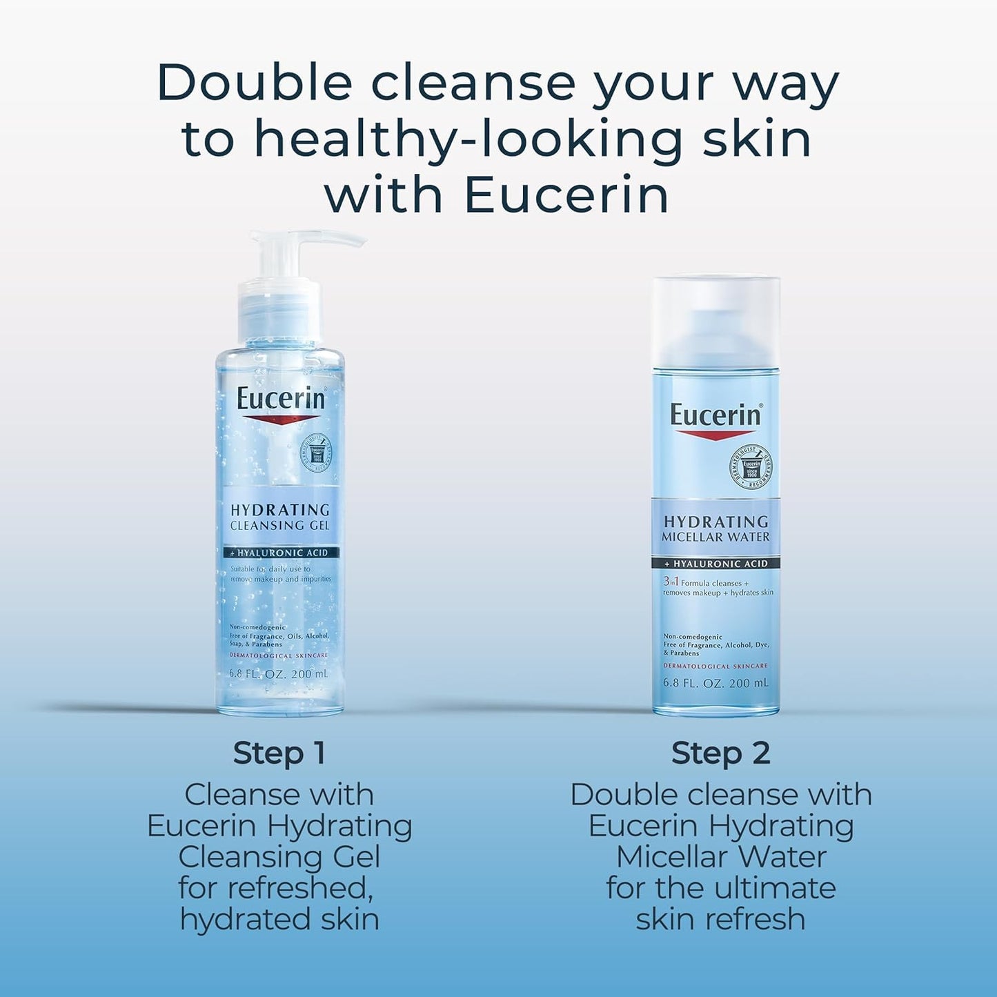Eucerin Hydrating 3-in-1 Micellar Water, Formulated with Hyaluronic Acid, 6.8 Fl Oz Bottle Beauty & Personal Care Eucerin