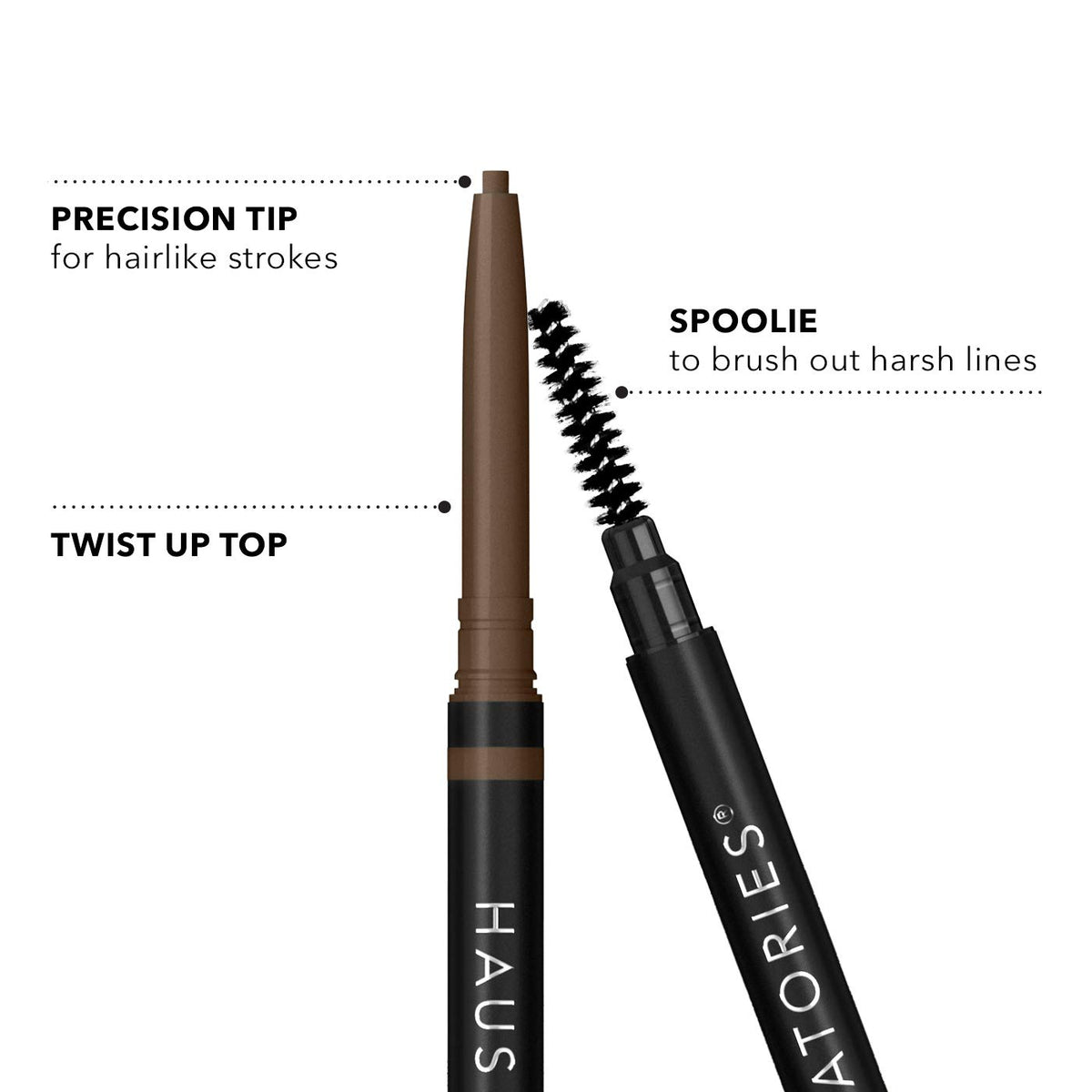HAUS LABORATORIES by Lady Gaga: THE EDGE MICRO-TIP PRECISION BROW PENCIL, Noir