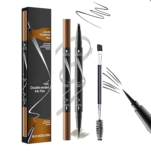 Two Eyebrow Pencils, 2025 NEW Waterproof Magic Eyebrow Pencil, Dual-Ended 3D Microblading Eyebrow Pen with 4 Tip & Eyebrow Brush, Makeup Long-Lasting… Beauty & Personal Care Dorlafamomo