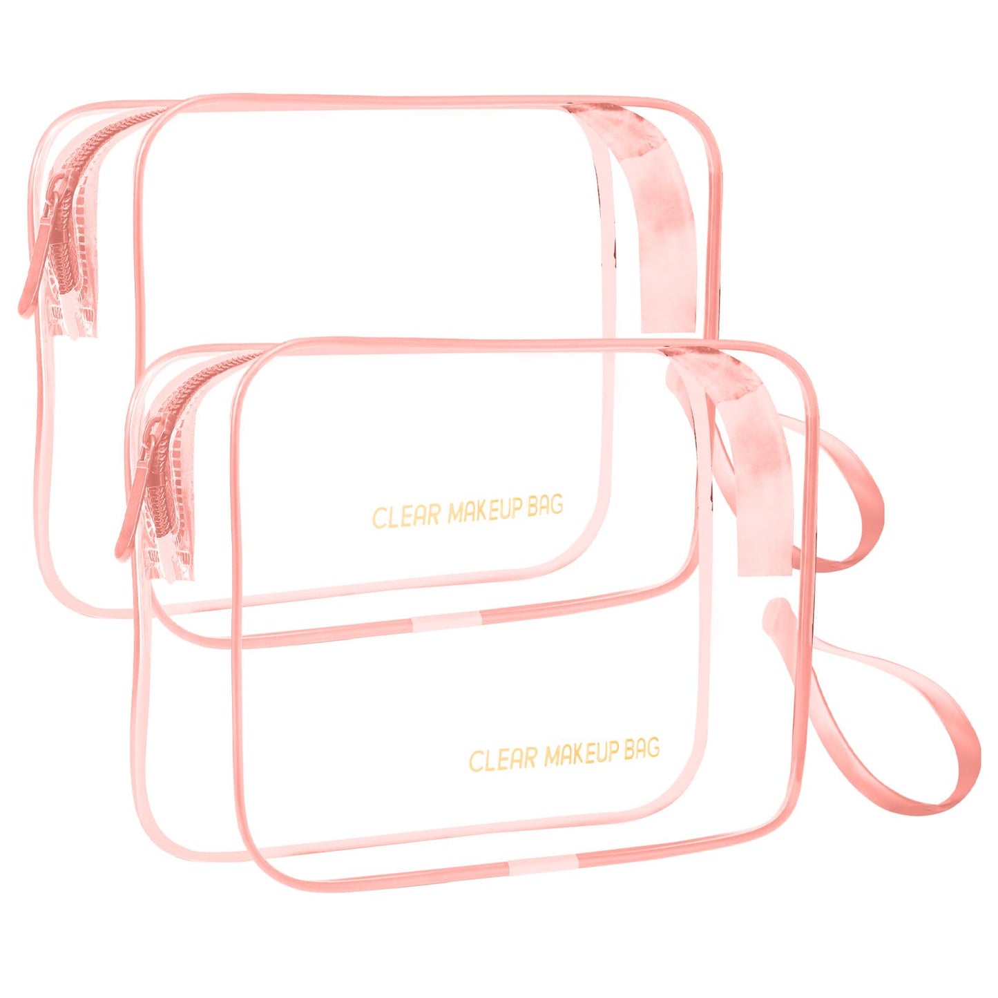 Icramsy Clear Makeup Bag,2 Pack TSA Approved Toiletry Bag Travel Toiletry Bag Hanging Makeup Cosmetic bag for Women Men (Pink) Beauty and Personal Care Icramsy Default Title