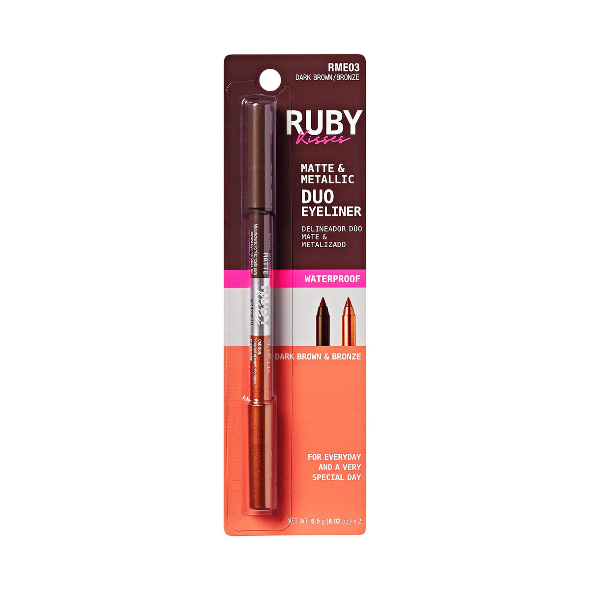 Ruby Kisses Waterproof Matte & Metallic Duo Eyeliner - Dual-Ended Smudge-Proof Pencil for Precision & Eyeshadow Multi-use, Long-Lasting, Intense… Beauty & Personal Care Ruby Kisses
