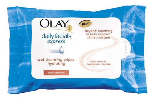 Olay Daily Facials Express Wet Wipes Normal 25's Beauty & Personal Care Olay