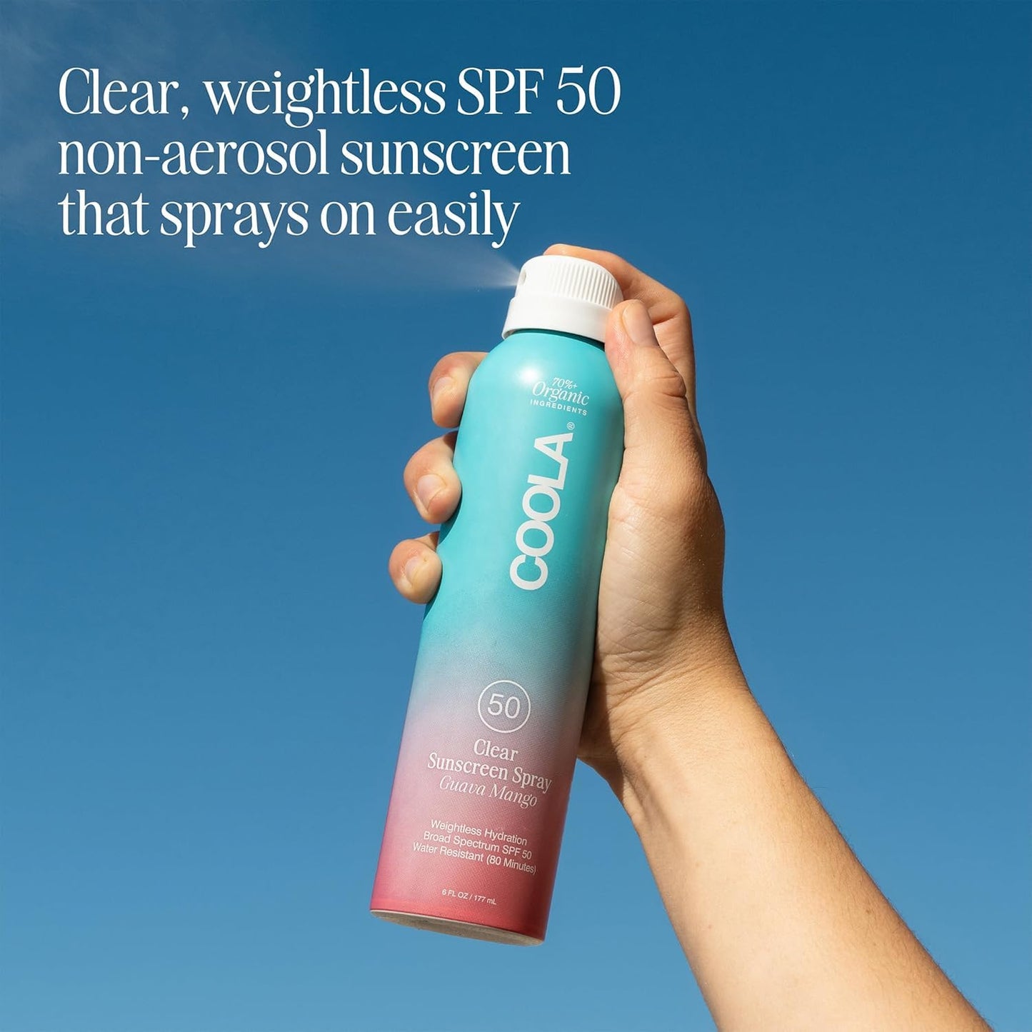 COOLA Organic Sunscreen SPF 50 Sunblock Spray, Dermatologist Tested Skin Care For Daily Protection, Vegan And Gluten Free, Guava Mango, 6 Fl Oz Beauty & Personal Care Coola