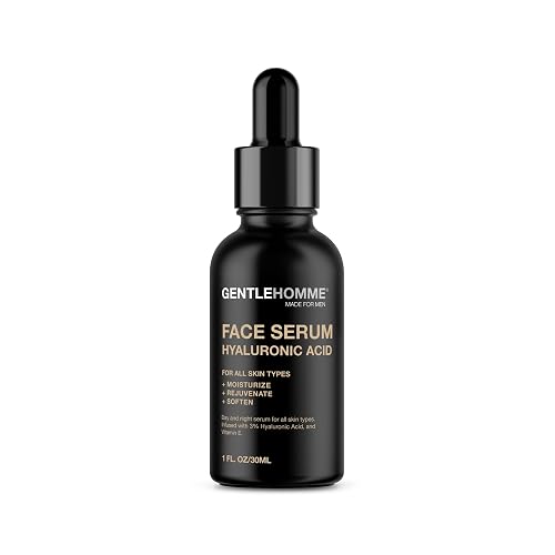 Gentlehomme - Hyaluronic Acid Face Serum - Men’s Facial Serum - With 3% Hyaluronic Acid & Vitamin E - Helps Moisturize, Rejuvenate & Soften Skin - Day Beauty & Personal Care Gentlehomme