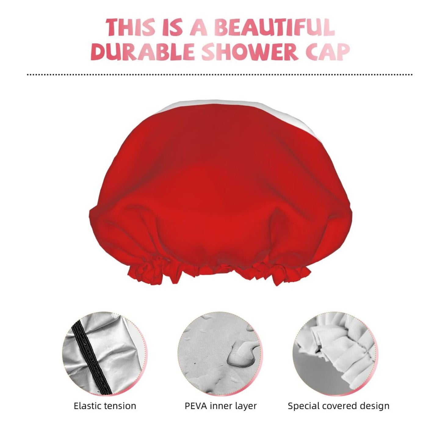 Tonga Flag Prints Shower Cap Double Layer Lined Waterproof Bathing Shower Hat Beauty and Personal Care Hayyett