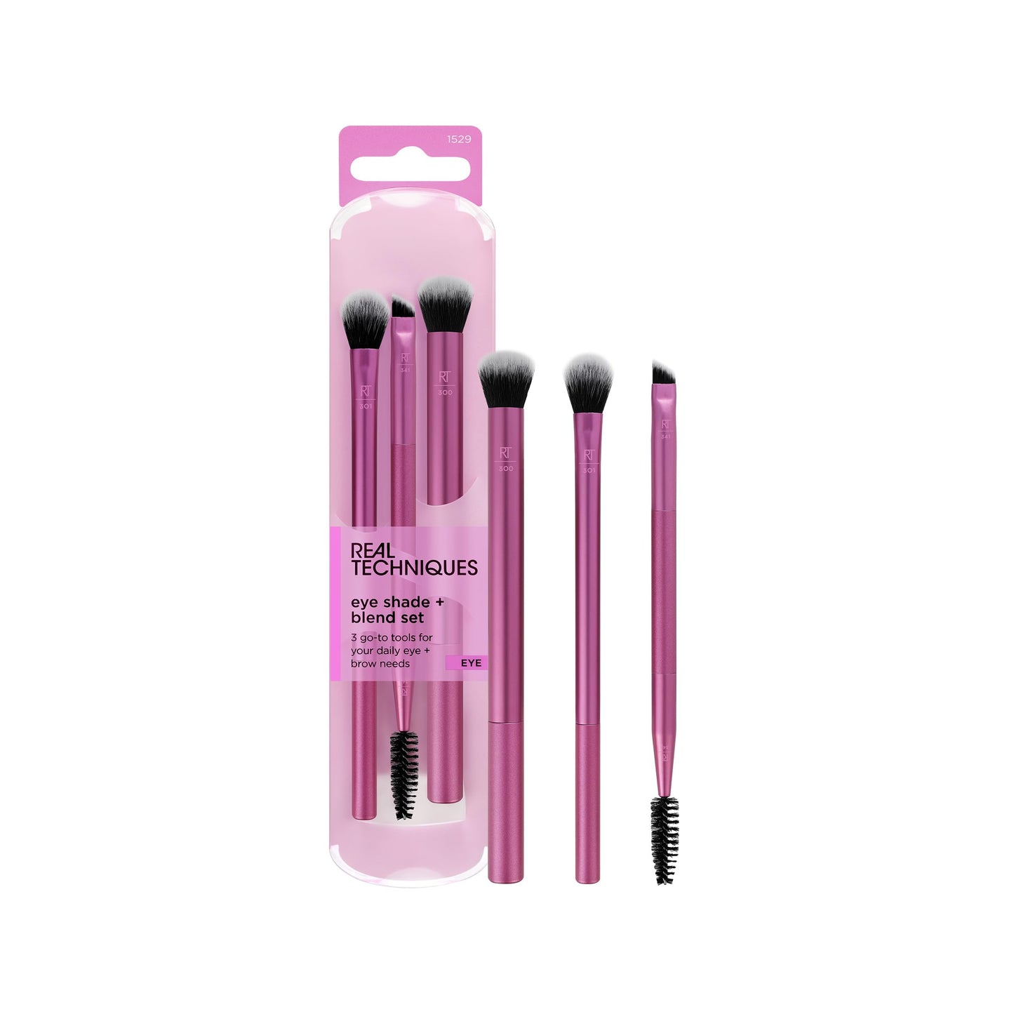 Real Techniques Eye Shade & Blend Makeup Brush Trio, For Eyeshadow & Liner, Makeup Tools for Shaping & Grooming Brows, Defined Makeup Look, Synthetic Beauty & Personal Care Real Techniques