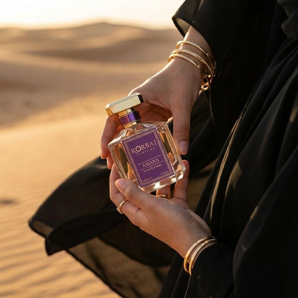 KORBAJ PARFUMS AMARA - Arabian Perfume for Women, Extrait de Parfum with Berry Fruits, Jasmine, Vanilla, Musk & Amber - Long Lasting Luxury Feminine Beauty & Personal Care KORBAJ PARFUMS