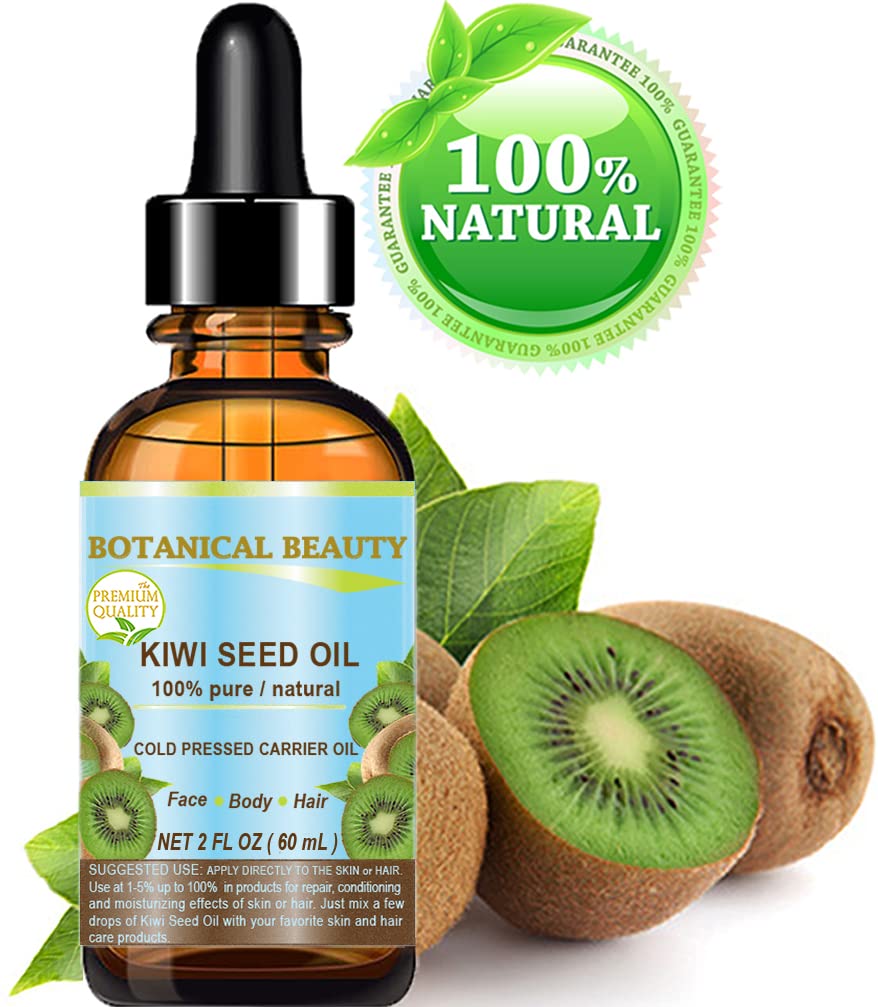 Botanical Beauty KIWI SEED OIL. 100% Pure Natural Undiluted Virgin Cold Pressed Carrier Oil for Face, Skin, Body, Hair, Nail Care (2 Fl Oz) Beauty & Personal Care Botanical Beauty