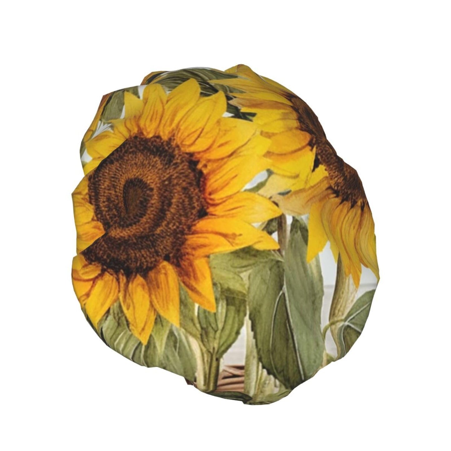 Alluring Sunflowers Summer Shower Cap For Women Reusable Double Layers Bathing Bath Cap Hair Caps Waterproof Elastic Band Ladies Spa Salon Shower Hat Beauty and Personal Care GDSHJKLW