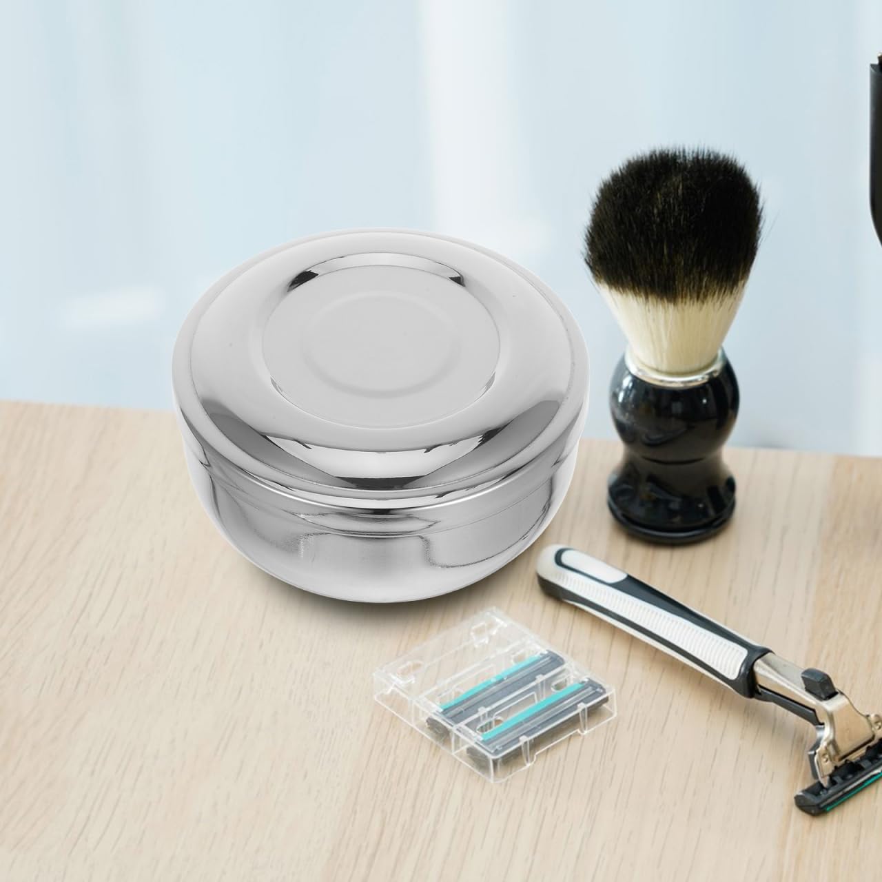 OUNONA Shaving Bowl with Lid Shaving Scuttle Mug for Men Shave Soap Bowl for Creating Lather 4.33 X 4.33 X 2.16 in Travel Grooming Accessory for Home Beauty and Personal Care OUNONA