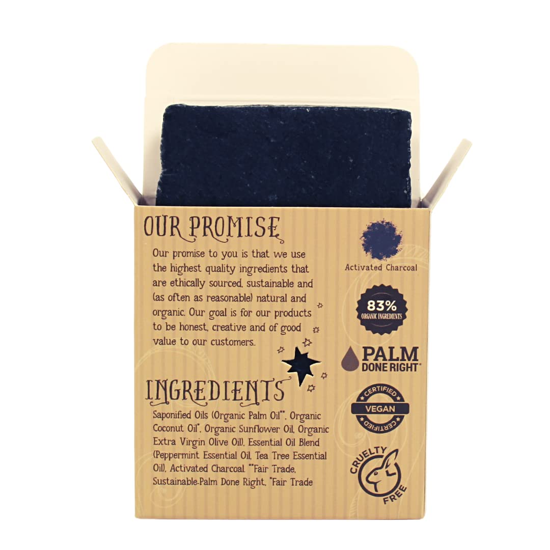 Varina Organic Peppermint Tea Tree Activated Charcoal Bar Soap - Gentle Cleansing for Sensitive Skin, Herbal and Mint - 3 Pack - Experience Healthy Beauty & Personal Care Varina