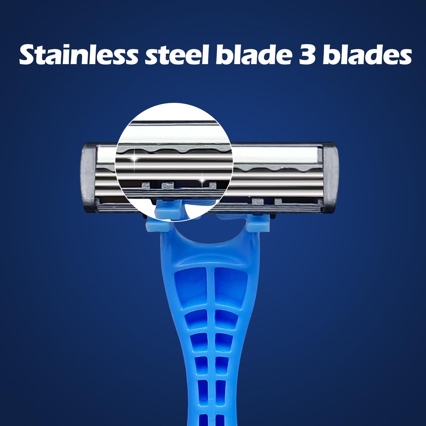 3 Blade Disposable Razors,Three Triple Stainless Steel Blade Individually Wrapped Razors Bulk,Manual Washable Razor with Clear Safety Cap Beauty and Personal Care Ttarxug