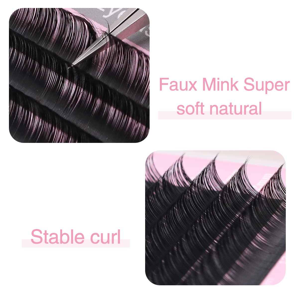 Qeelasee Faux Mink Silk Eyelash Extensions 0.03mm D Curl 13mm Semi-Permanent Individual Lashes Extension Professional Salon Use Beauty & Personal Care Qeelasee