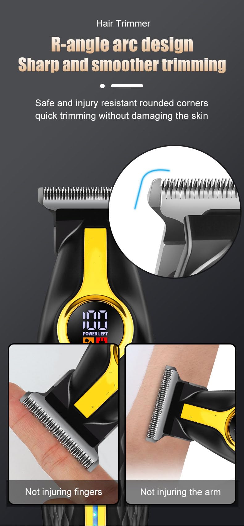 Professional Clippers/Beard Trimmers for Men Home Barber Salon Use Cordless Hair Clippers with LED Display and 3 Guide Combs Electric Shaver Oil Head Beauty and Personal Care GLESVOWIO