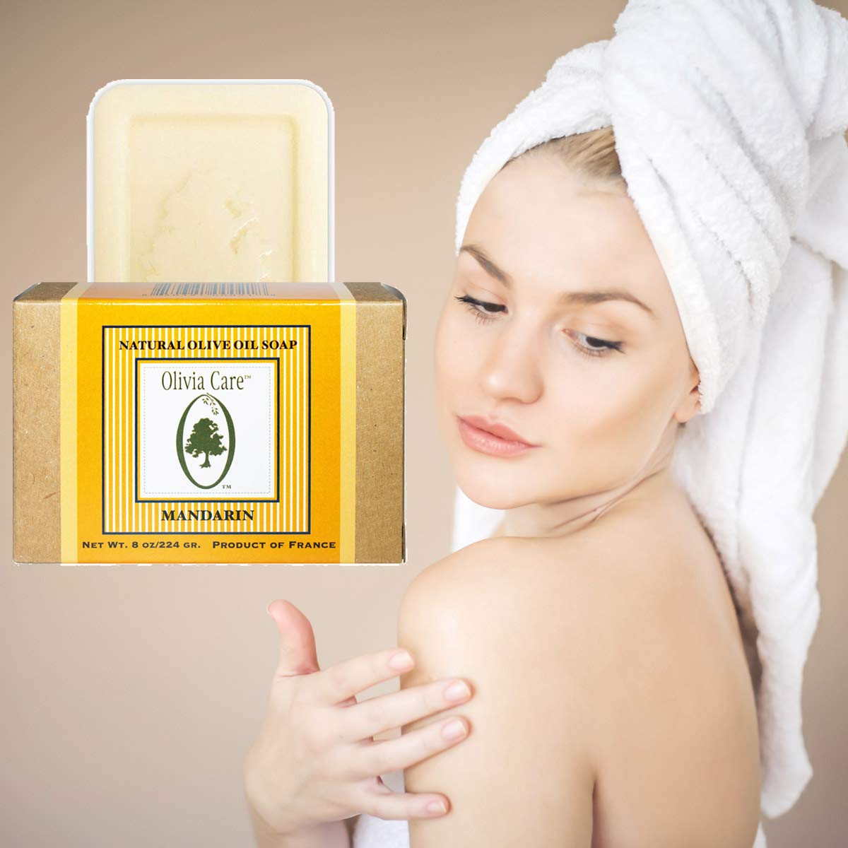 Olivia Care Premium Mandarin Bath & Body Bar Soap Organic, Vegan & Natural Olive Oil Repairs, Hydrates, Moisturizes & Deep Cleans Vitamin C Good Beauty & Personal Care Olivia Care