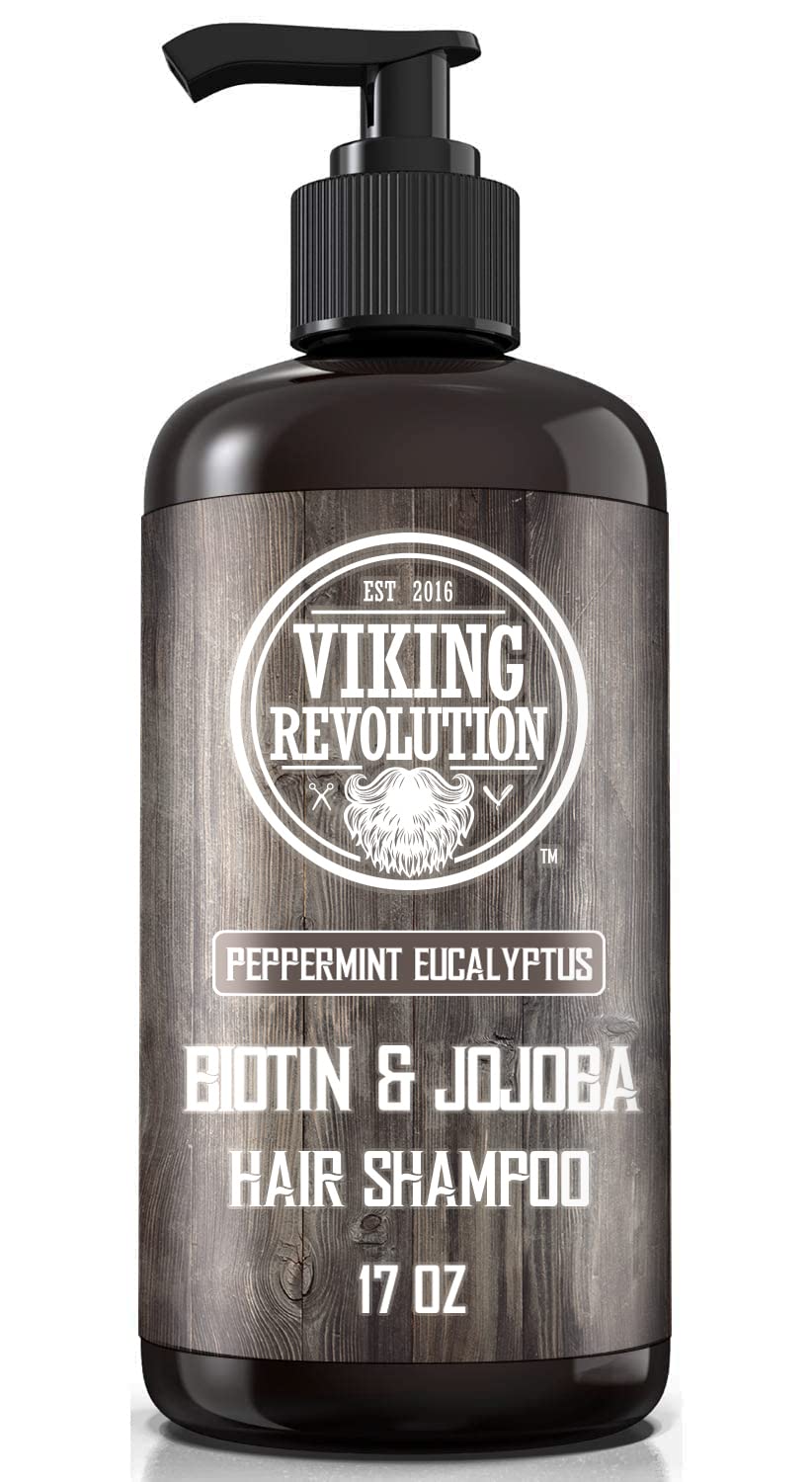 Viking Revolution Biotin Mens Shampoo and Conditioner Set - Eucalyptus Shampoo and Conditioner Set with Jojoba and Mint Oil - Peppermint Oil Hair Beauty & Personal Care Viking Revolution