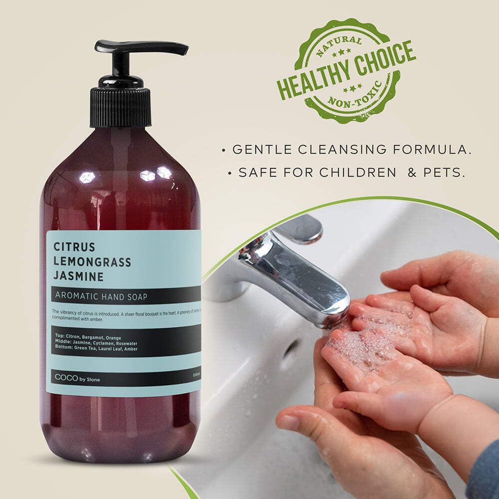 COCO by Stone 16oz Hand Soap (Citrus | Lemongrass | Jasmine Inspired by The W Hotel) - Bright Castile Cleanser with Zesty Floral Notes and Lasting Beauty & Personal Care COCO by Stone
