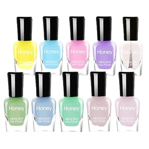 Tophany Non Toxic Easy Peel Off and Fast Dry Nail Polish Set for Pack, Eco Friendly & Organic Water Based Nail Polish for Women,Teens,Kids (10 Beauty & Personal Care Tophany