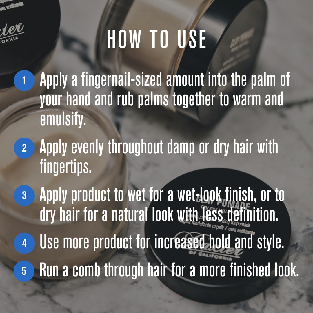 Baxter of California Clay Pomade Firm Hold / Matte Finish Hair Pomade for Men and Women, Perfect for Texturizing Straight or Wavy Hair - 2 Ounces Beauty & Personal Care Baxter of California