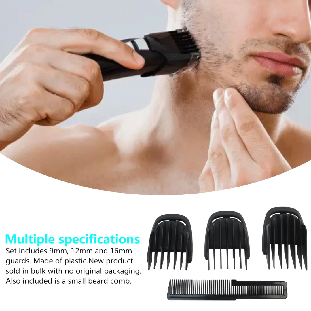 Zafina-UP 3 Piece Set (9mm 12mm 16mm) Haircut Blade Guards Replacement for Philips Norelco Multigroom MG5740 MG5750 MG5760, with Small Beard Comb Beauty and Personal Care Zafina-UP