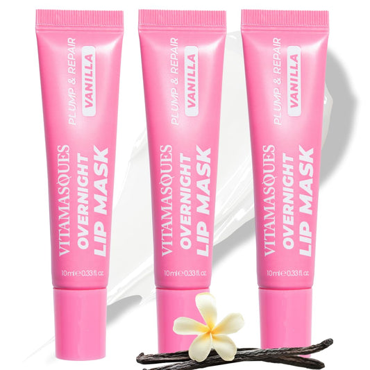 Vitamasques Overnight Lip Mask - Hydrating Vanilla Lip Balm Moisturizer with Vitamins & Natural Oil Hydrates, Nourishes & Plumps Lips Area - Korean Beauty and Personal Care Vitamasques