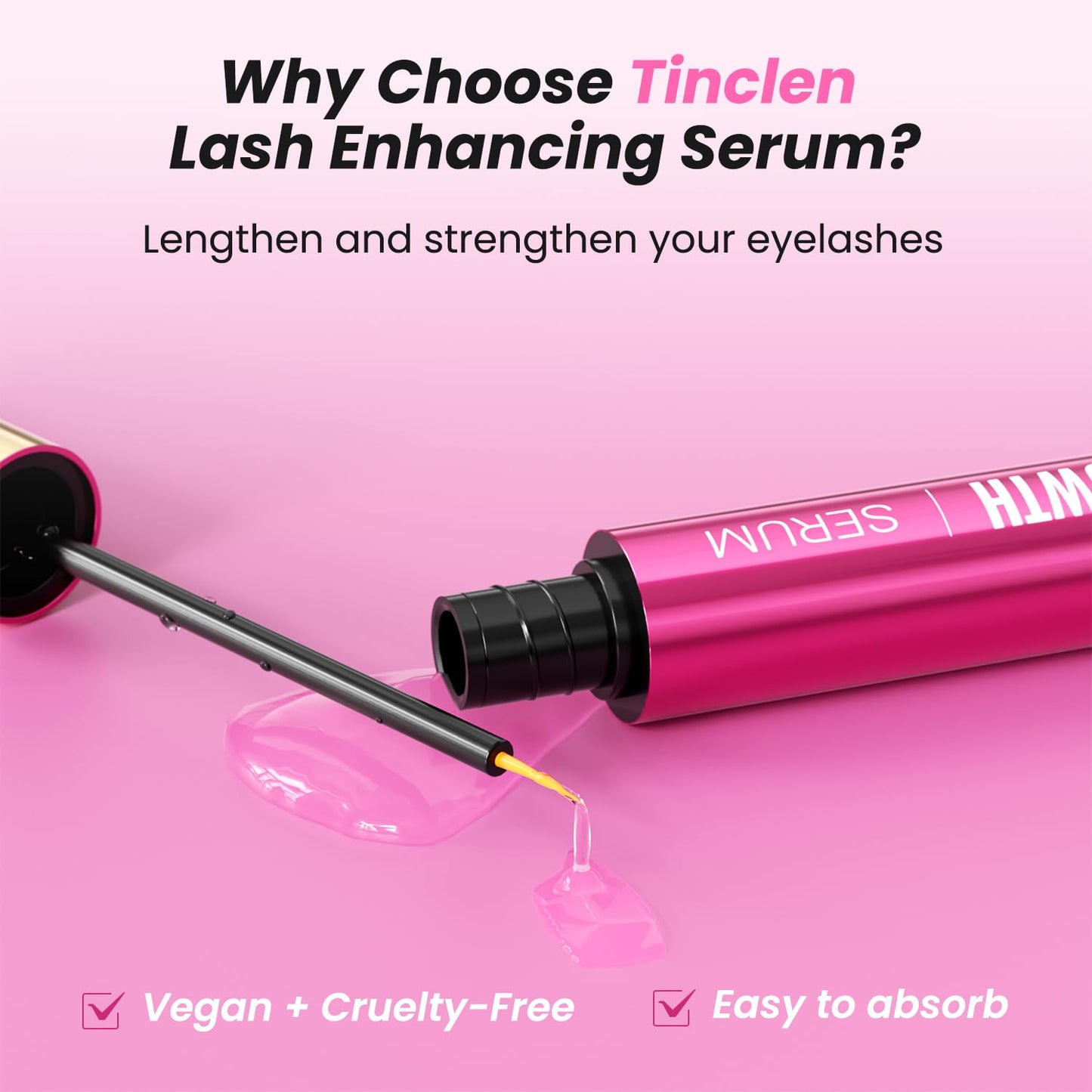 Eyelash Growth Serum Volumizing Lash Serum For Eyelash Growth Longer & Thicker Lash Enhancing serum With Natural Formula Vegan & Gentle (5 mL) Beauty & Personal Care Sobetuar