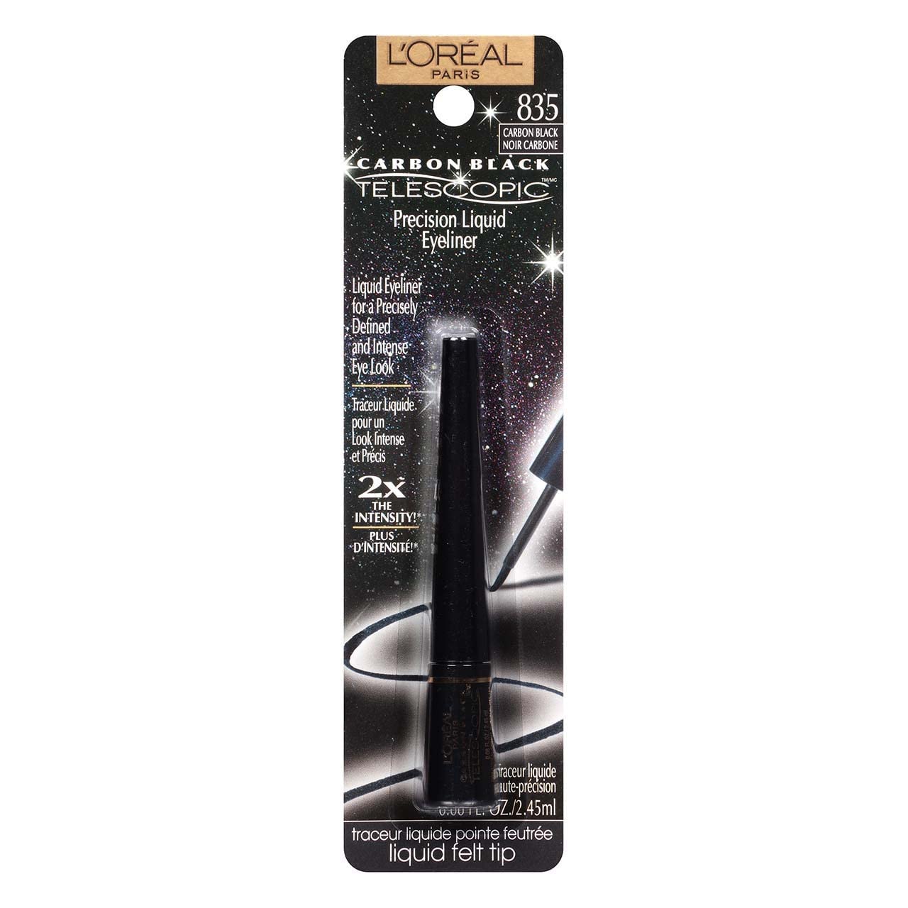 L'Oreal Telescopic Precision Liquid Eyeliner, Carbon Black [835] 0.08 oz (Pack of 2) Beauty & Personal Care L'Oreal Paris