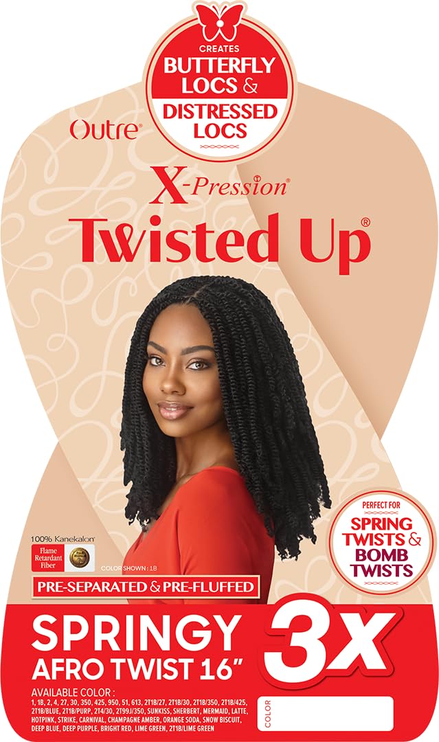 Outre X-Pression - Twisted Up - Springy Afro Twist 16" 3X (5 Pack, PLATINUM BLONDE 613)