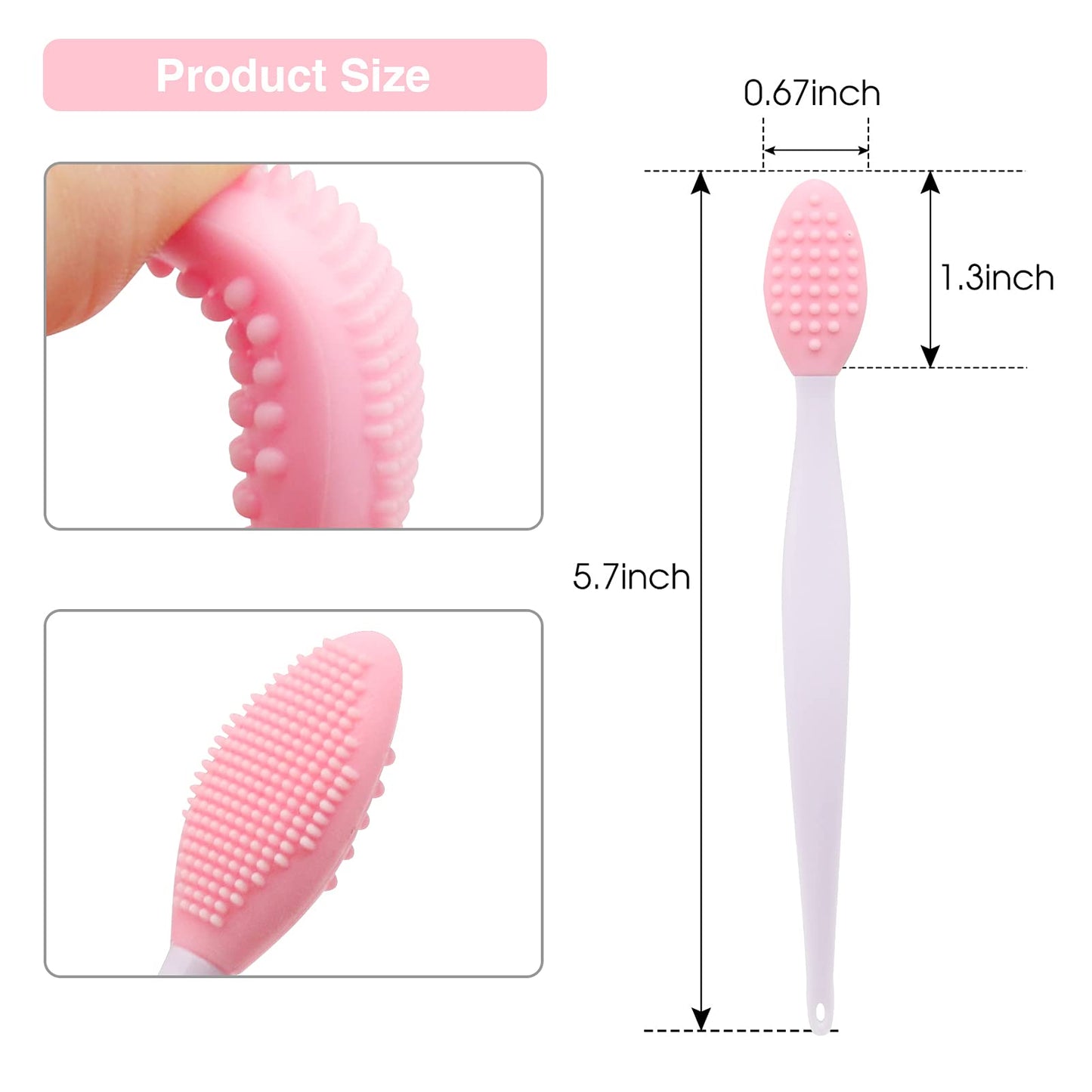 Silicone Lip Scrub Brush - Double-Sided Exfoliating Tool for Dark and Chapped Lips, Cleaner for Smoother and Fuller Appearance?4PC? Beauty & Personal Care KSK
