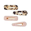 Resin Tortoise Leopard Print Hair Clips and Barrettes - 4 Pack (Women's Accessories) Beauty & Personal Care Shapes Studio