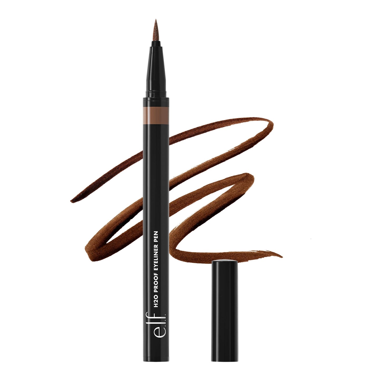 e.l.f. H2O Proof Eyeliner Pen, Felt Tip, Waterproof, Long-Lasting, High-Pigmented Liner For Bold Looks, Vegan , Deep Brown Beauty & Personal Care e.l.f.