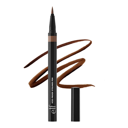 e.l.f. H2O Proof Eyeliner Pen, Felt Tip, Waterproof, Long-Lasting, High-Pigmented Liner For Bold Looks, Vegan , Deep Brown Beauty & Personal Care e.l.f.