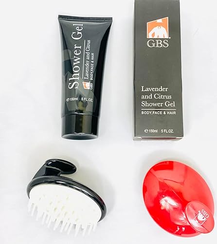 G.B.S Lavender & Citrus Shower Gel & Body Soap Wash Scalp Scrubber Shampoo Brush Set for Men and Women for Daily Use 3 in 1 For Body, Face, Hair Beauty & Personal Care G.B.S