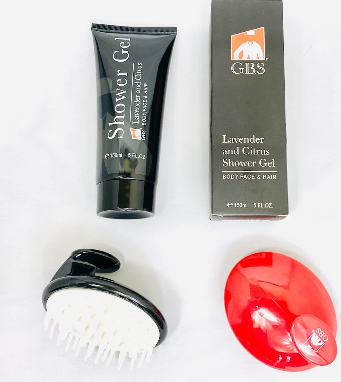 G.B.S Lavender & Citrus Shower Gel & Body Soap Wash Scalp Scrubber Shampoo Brush Set for Men and Women for Daily Use 3 in 1 For Body, Face, Hair Beauty & Personal Care G.B.S