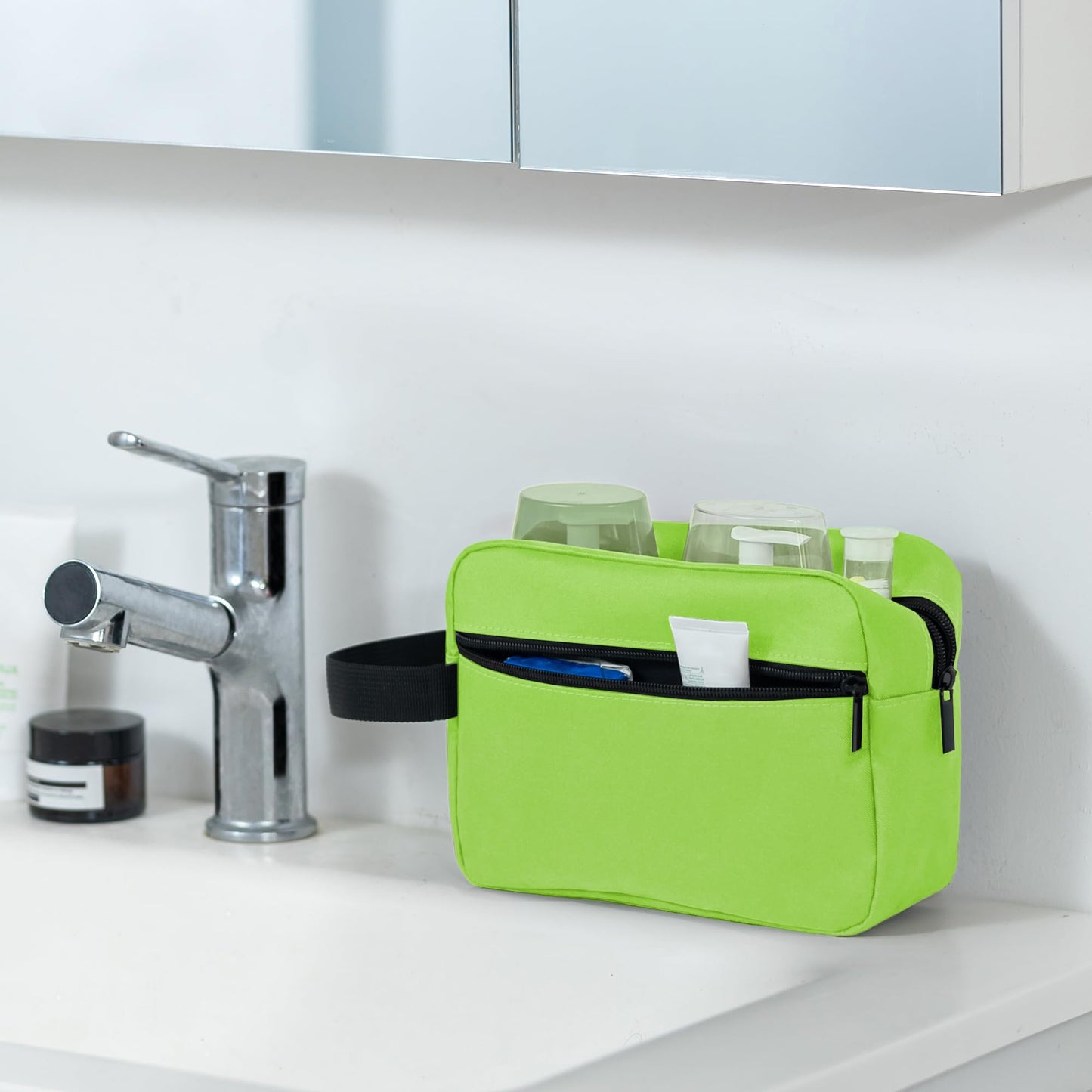 Elviros Travel Toiletry Bag for Women and Men,Lightweight Makeup Bag Hanging Dopp Kit with Shaving Compartment Cosmetic Organizer Small Tool Bag Beauty and Personal Care Elviros