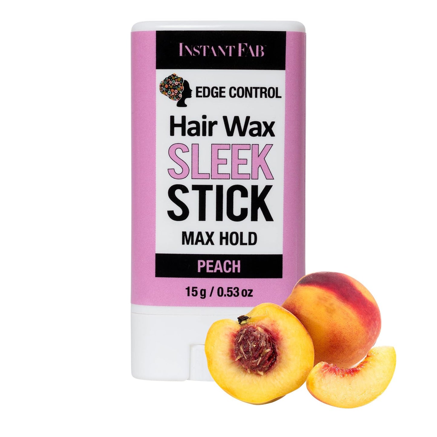 STUDIO LIMITED Instant Fab Edge Control Hair Wax Stick - Max Hold Non-greasy Styling Pomade for Sleek Flyaways and Hair (Peach, 0.53oz/15g) Beauty & Personal Care STUDIO LIMITED