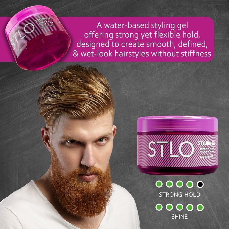 STLO Gloss Finish Styling Gel - Flexible Strong Hold No Flakes - Moisture Lock for Healthy Hair - 10 Oz Beauty & Personal Care STLO