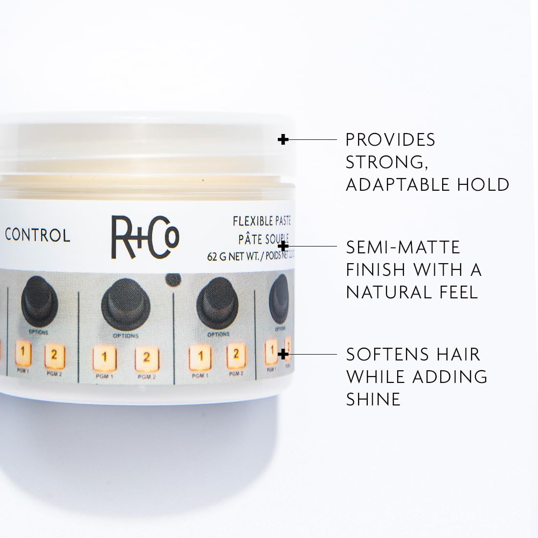 R+Co Control Flexible Paste | Strong Hold + Natural Finish| Vegan + Cruelty-Free | 2.2 Oz Beauty & Personal Care R+Co