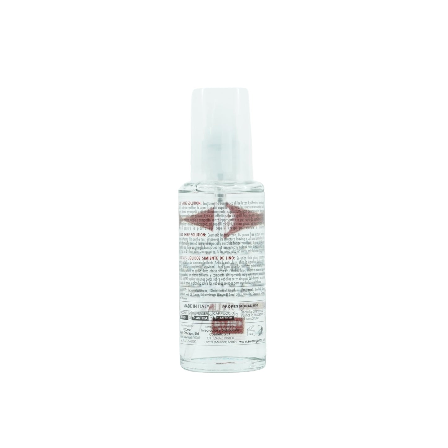 Ever Ego Italy | BioStyling | Liquid Crystals with Linseed OIl | For Chemically Treated or Permed Hair | 3.38fl oz / 100ml Bottle Beauty & Personal Care Ever Ego Italy
