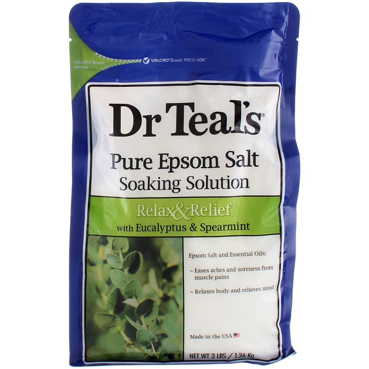 Dr. Epsom Salt Soaking Solution Relax Eucalyptus Spearmint 48 OZ (Pack of 8) Beauty and Personal Care Dr Teal's