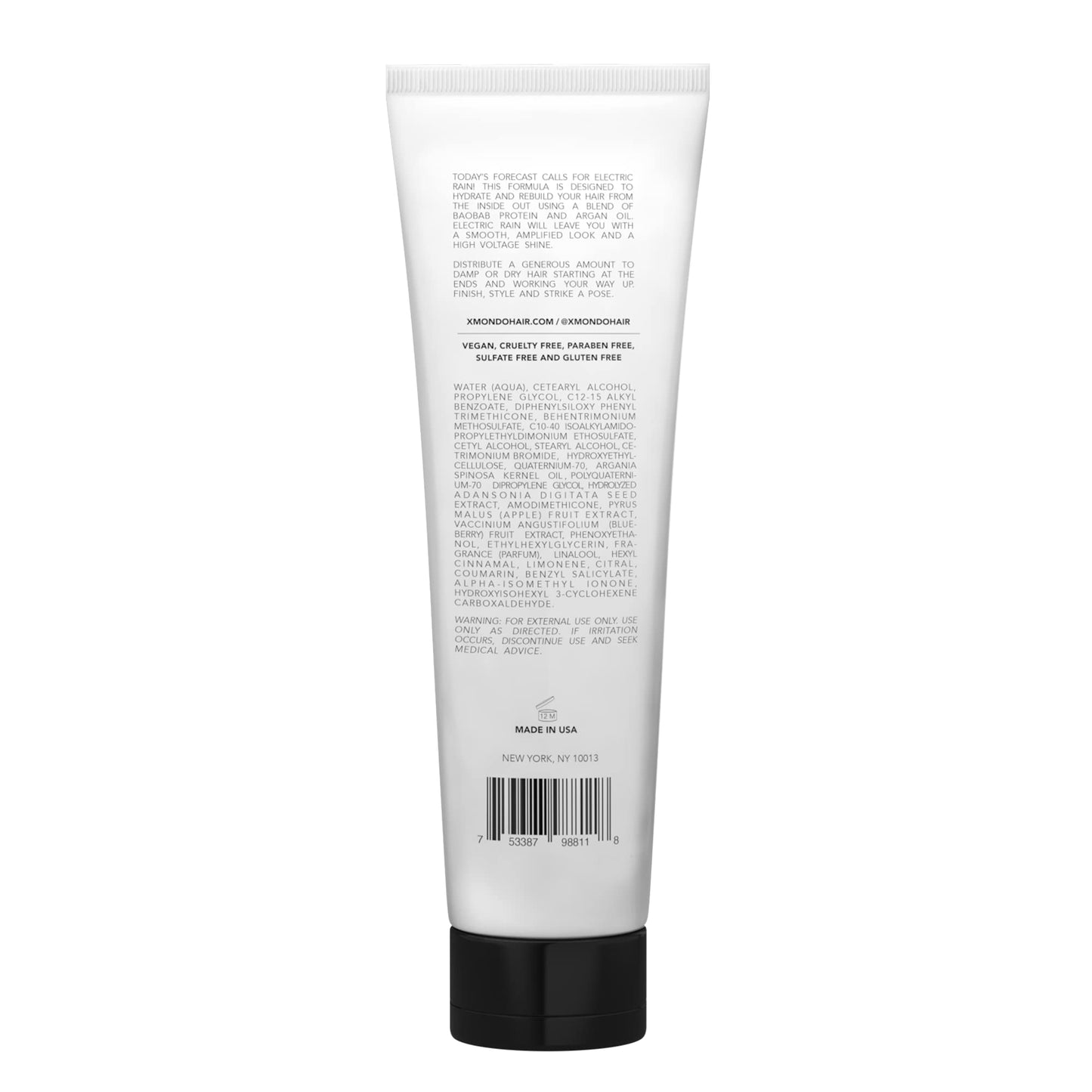 XMONDO Electric Rain Anti-Frizz Moisturizing Hair Cream – Smooths, Softens & Reduces Split Ends with Argan Oil, Baobab Protein & Fruit Extracts, 5 fl oz Beauty & Personal Care XMONDO