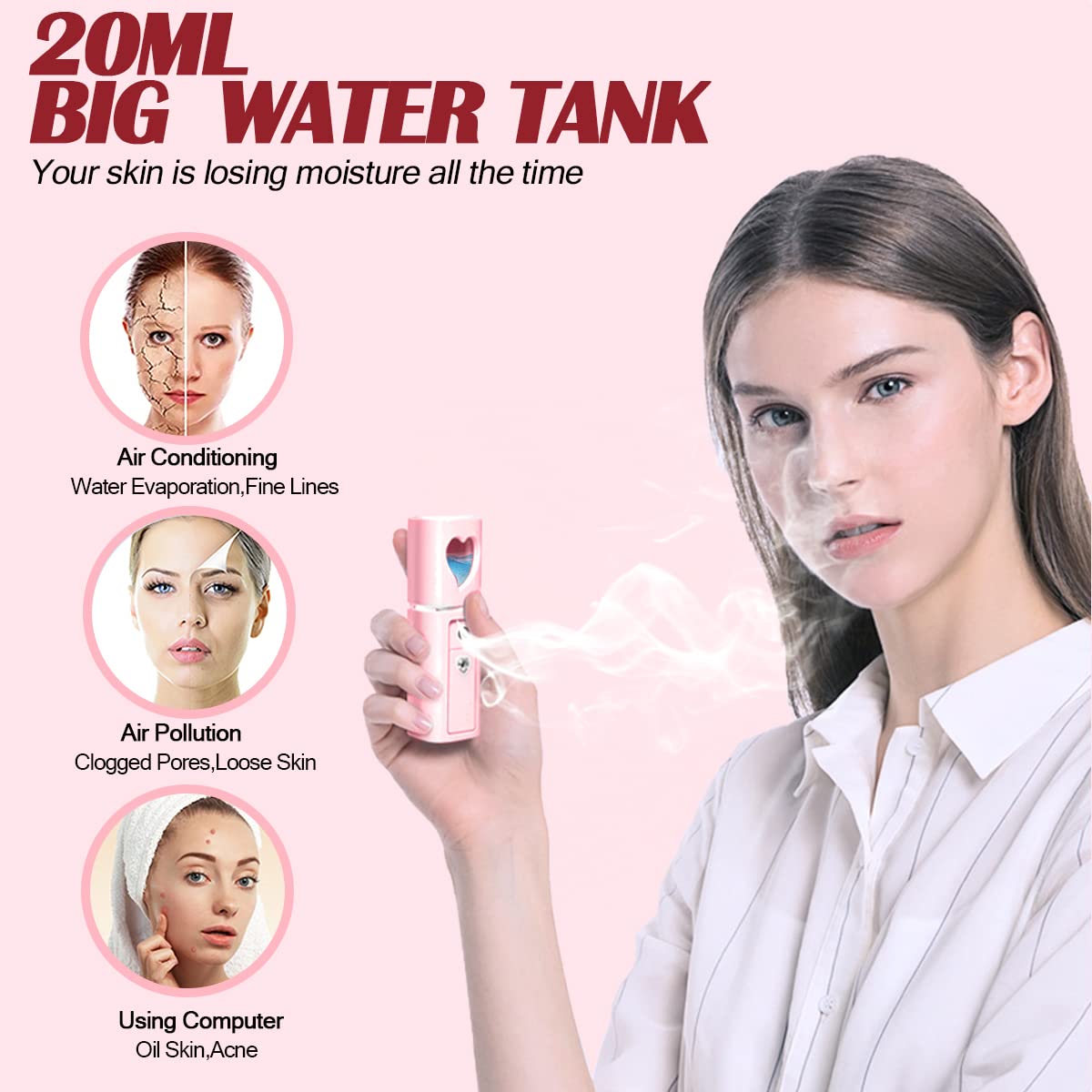 Eyelash Extension Supplies USB Air Conditioning Blower Facial Mister Lash Tweezers Mirror Mascara Brush Lash Shampoo Brush Bottle Silicone Pad Glue Beauty & Personal Care QUKLOGEN