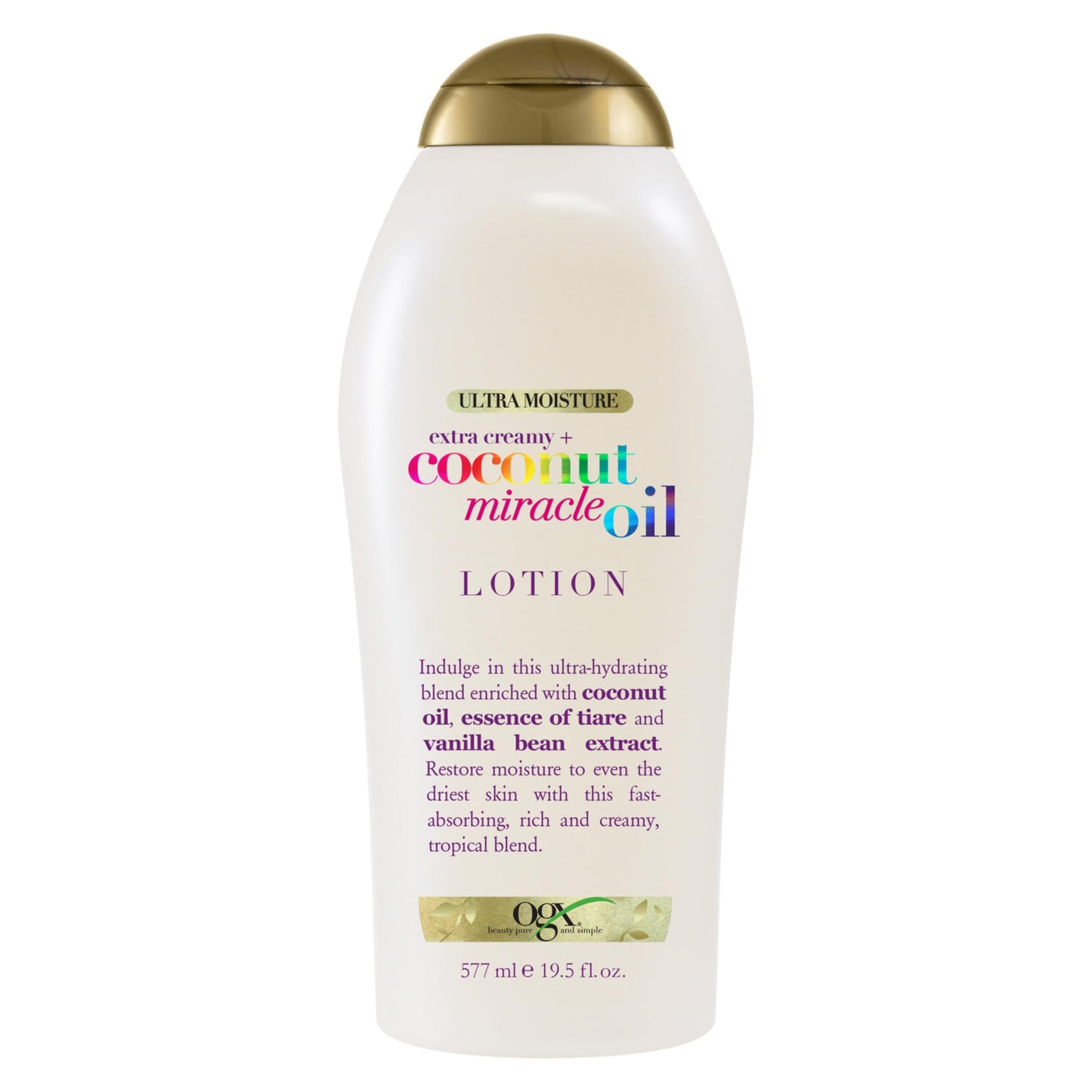 OGX Extra Creamy + Coconut Miracle Oil Ultra Moisture Body Lotion with Vanilla Bean, Fast-Absorbing Body Lotion for All Skin Types, Paraben-Free Beauty & Personal Care OGX