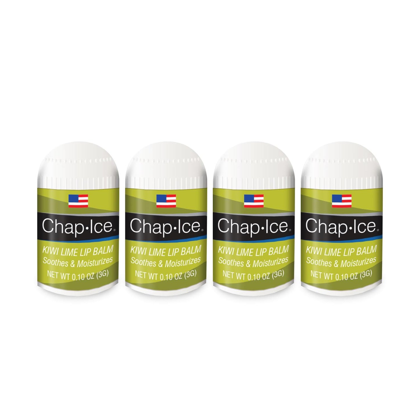 Kiwi Flavor - Chap-Ice Mini Lip Balm, 4 count - Made in USA, 0.10 Oz, Push-Up Style, Hydrating Lip Care for Smooth and Soft Lips, Compact Size Beauty and Personal Care CHAP-ICE