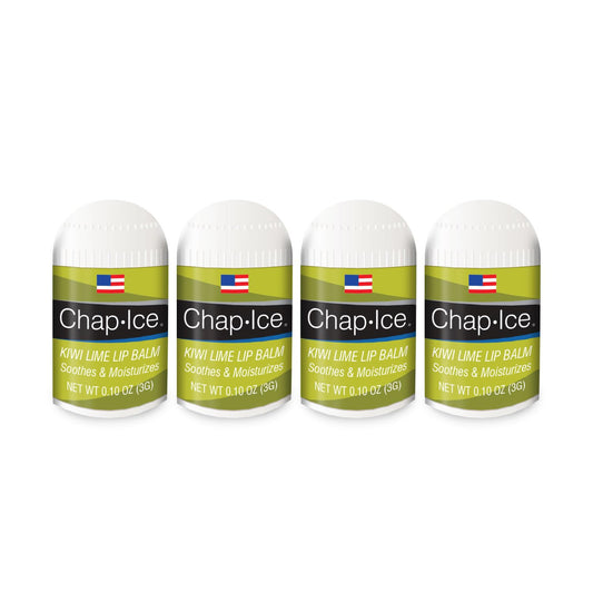 Kiwi Flavor - Chap-Ice Mini Lip Balm, 4 count - Made in USA, 0.10 Oz, Push-Up Style, Hydrating Lip Care for Smooth and Soft Lips, Compact Size Beauty and Personal Care CHAP-ICE