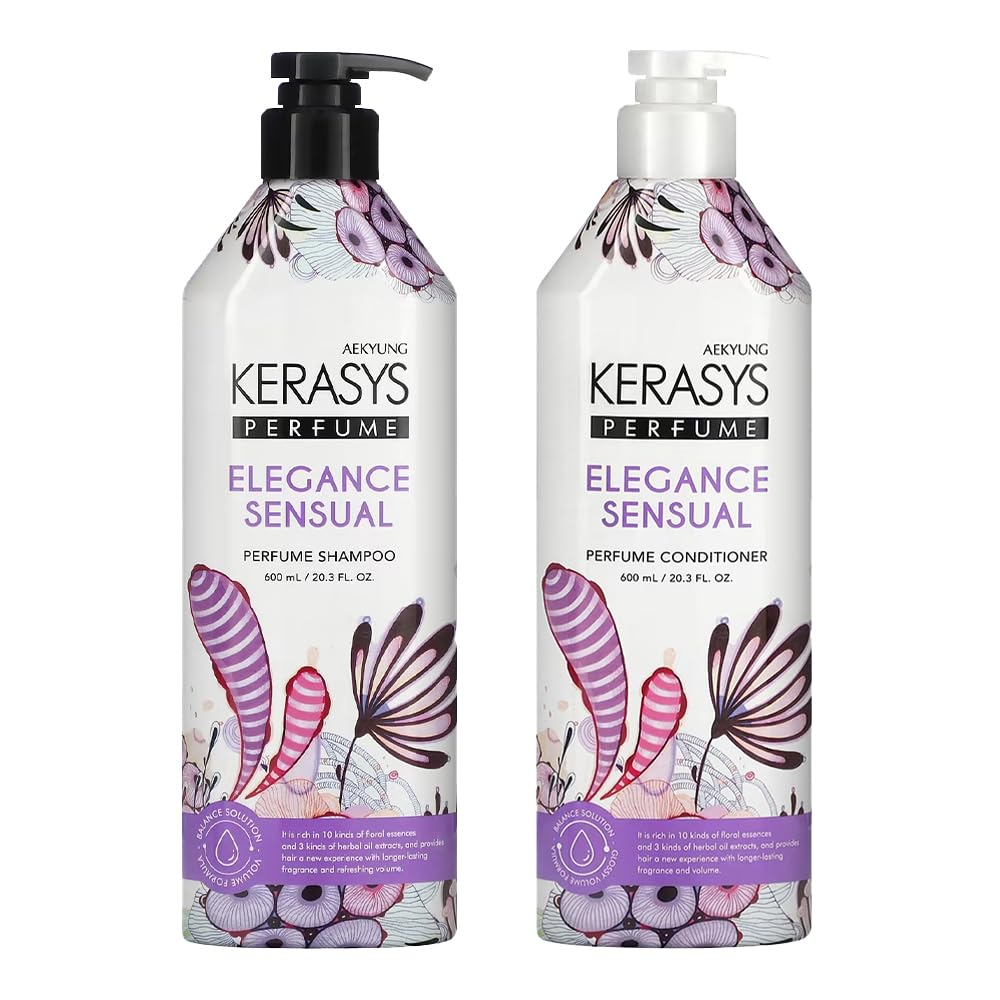 Kerasys Perfume Shampoo and Conditioner Set 20.3 fl oz / 600 ml (Elegance and Sensual) Beauty & Personal Care Kerasys