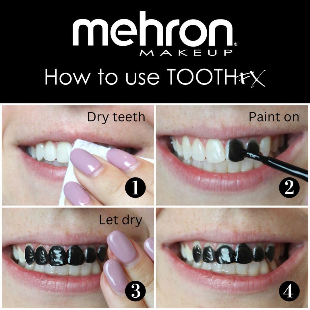 Mehron Makeup Tooth FX Blood Red | Temporary Red Tooth Paint | Perfect for Creating Red Teeth FX, Rotten Teeth Makeup, & Bloody Teeth SFX Beauty & Personal Care Mehron