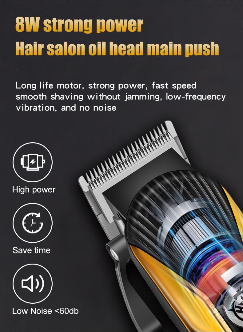QDKVTNDJZ Professional Hair Clippers for Men, Cordless Rechargeable Trimmers Kit with LED Display,8W Power Motor, Electric Haircut Grooming Gift Beauty and Personal Care QDKVTNDJZ