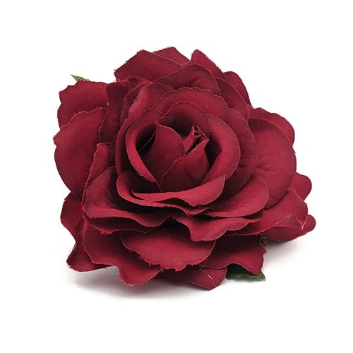 HOLY KT Handmade Women's Dark Red Velvet Rose Flower Wreath Hair Clip and Pin, Flamenco Dancer Style (Deep Red) one size Beauty & Personal Care HOLY KT